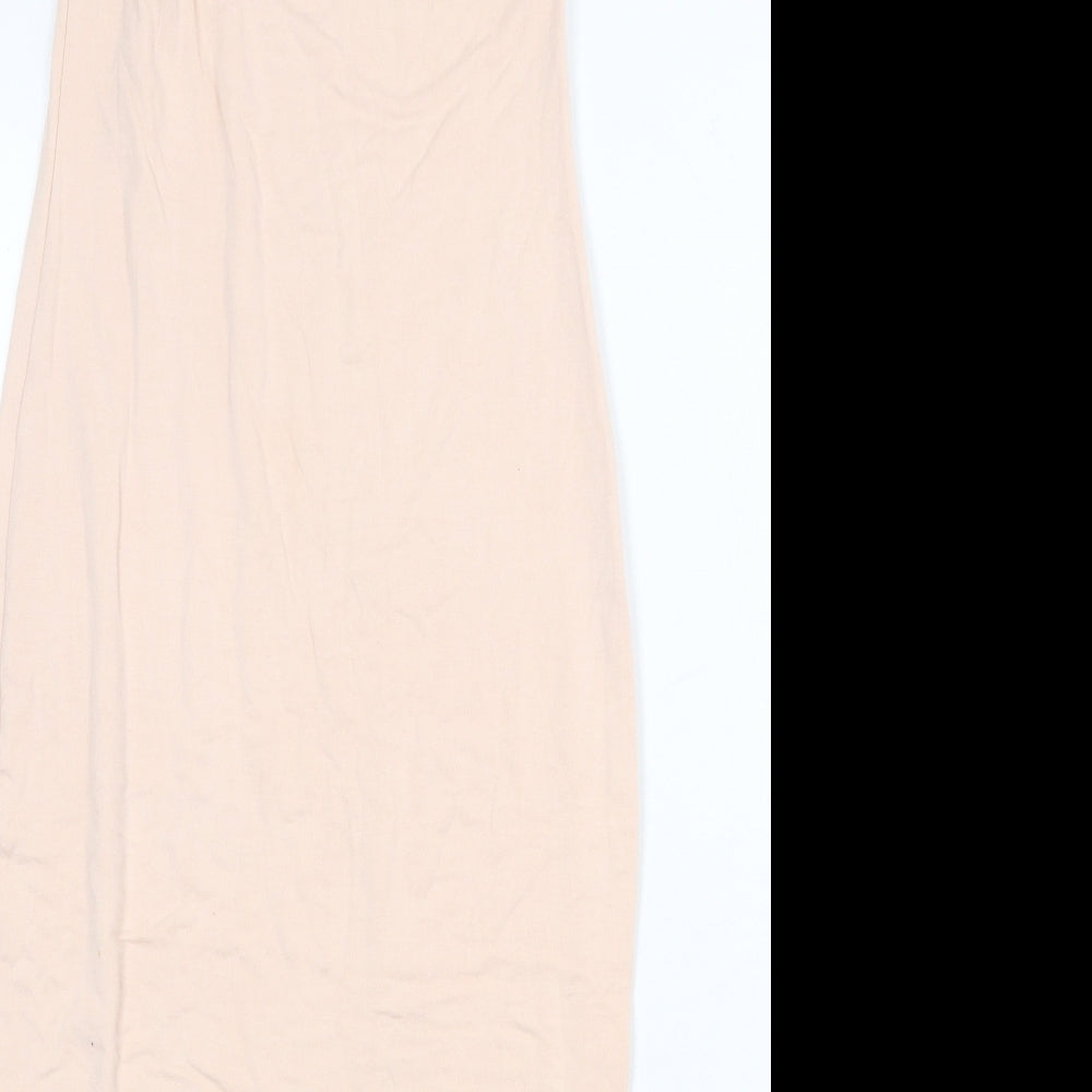 Missguided Womens Pink Viscose Bodycon Size 8 Off the Shoulder Pullover