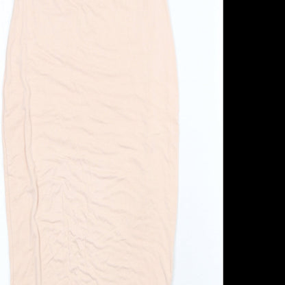 Missguided Womens Pink Viscose Bodycon Size 8 Off the Shoulder Pullover