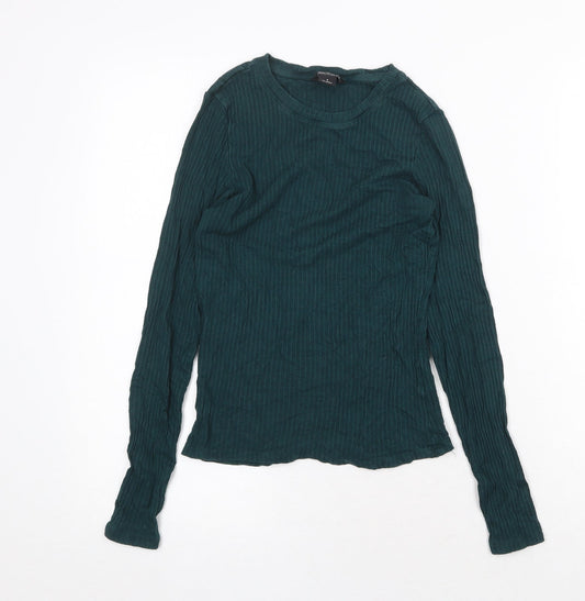 Womens UK Size 8 Monki Green Basic T-Shirt