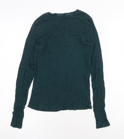 Womens UK Size 8 Monki Green Basic T-Shirt