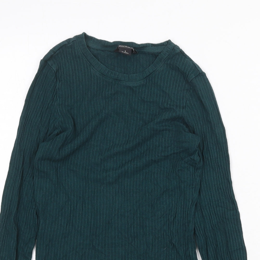 Womens UK Size 8 Monki Green Basic T-Shirt