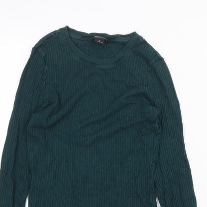Womens UK Size 8 Monki Green Basic T-Shirt