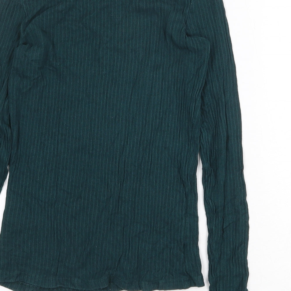 Womens UK Size 8 Monki Green Basic T-Shirt