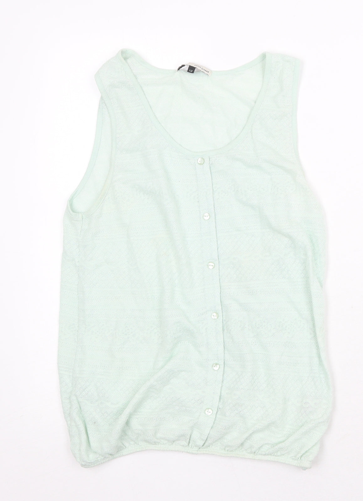 Womens UK Size 12 River Island Green Basic Tank