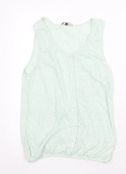 Womens UK Size 12 River Island Green Basic Tank