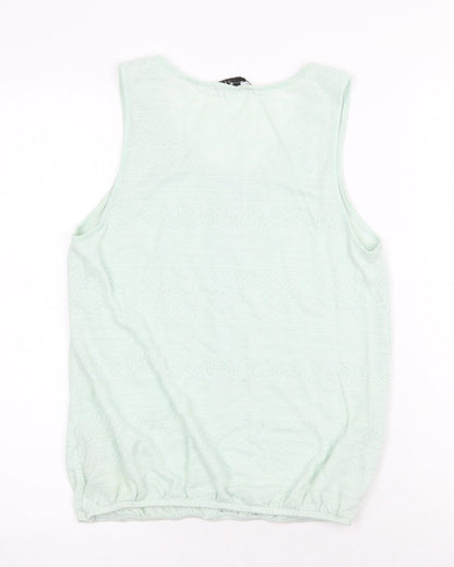 Womens UK Size 12 River Island Green Basic Tank