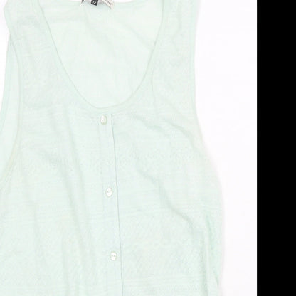 Womens UK Size 12 River Island Green Basic Tank