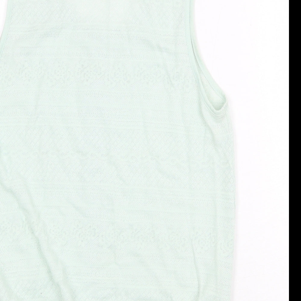 Womens UK Size 12 River Island Green Basic Tank