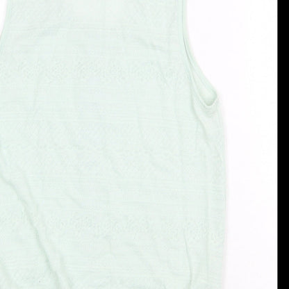 Womens UK Size 12 River Island Green Basic Tank
