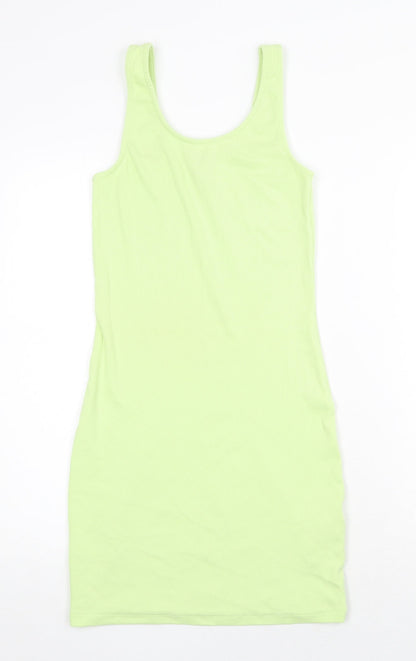 New Look Womens Green Camel Bodycon Size 10 Scoop Neck Pullover