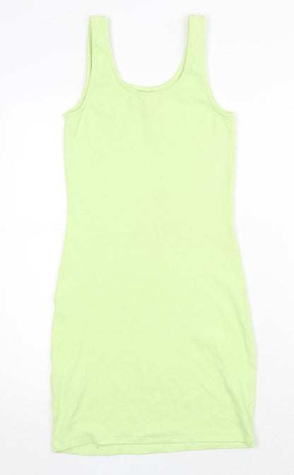 New Look Womens Green Camel Bodycon Size 10 Scoop Neck Pullover