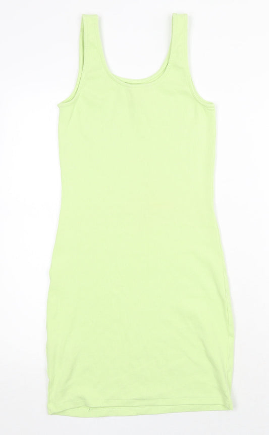 New Look Womens Green Camel Bodycon Size 10 Scoop Neck Pullover
