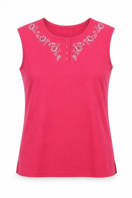 Womens UK Size S Bonmarché Pink Basic Tank