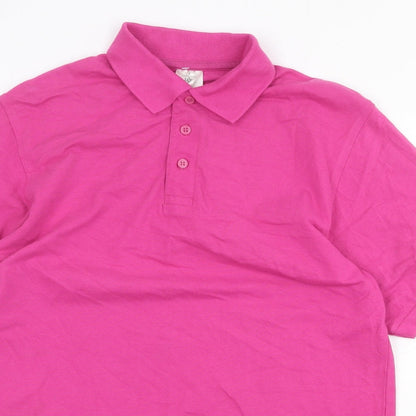 B&C Womens Pink 100% Cotton Basic Polo Size S Collared