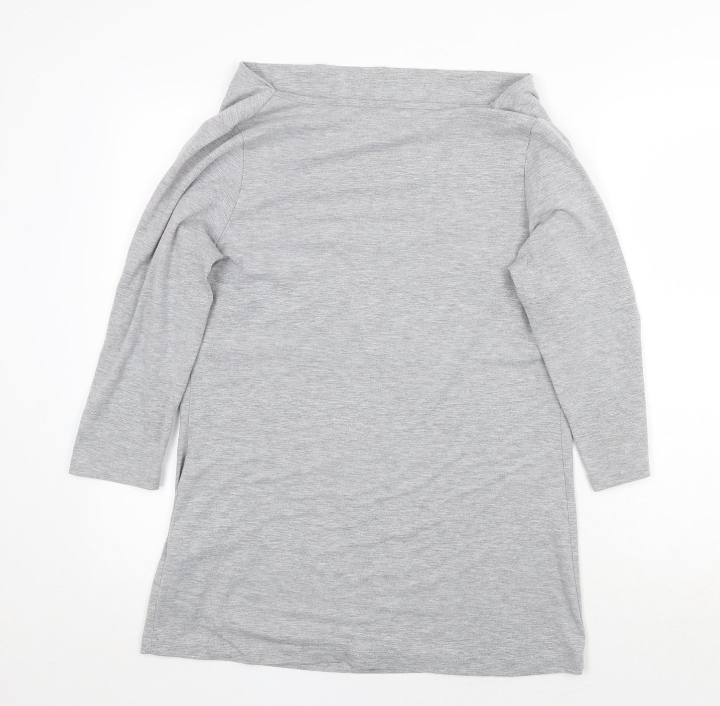 Betty Barclay Womens Grey Viscose Basic T-Shirt Size 14 Cowl Neck