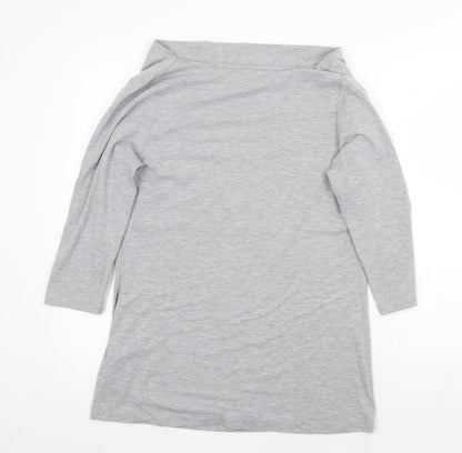 Betty Barclay Womens Grey Viscose Basic T-Shirt Size 14 Cowl Neck