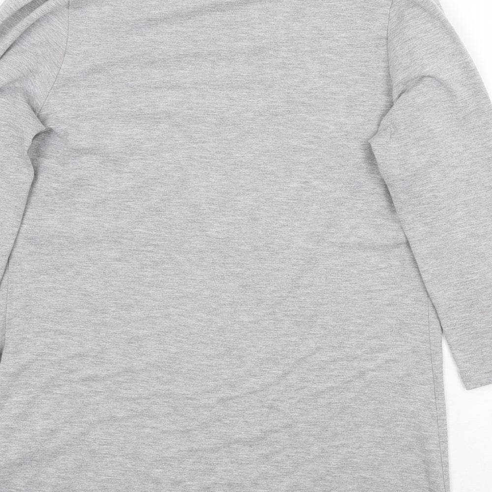 Betty Barclay Womens Grey Viscose Basic T-Shirt Size 14 Cowl Neck