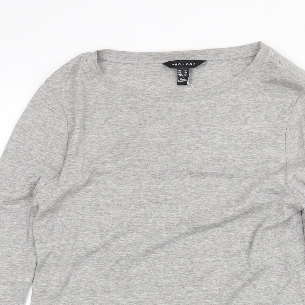 Womens UK Size 16 New Look Grey Basic Blouse