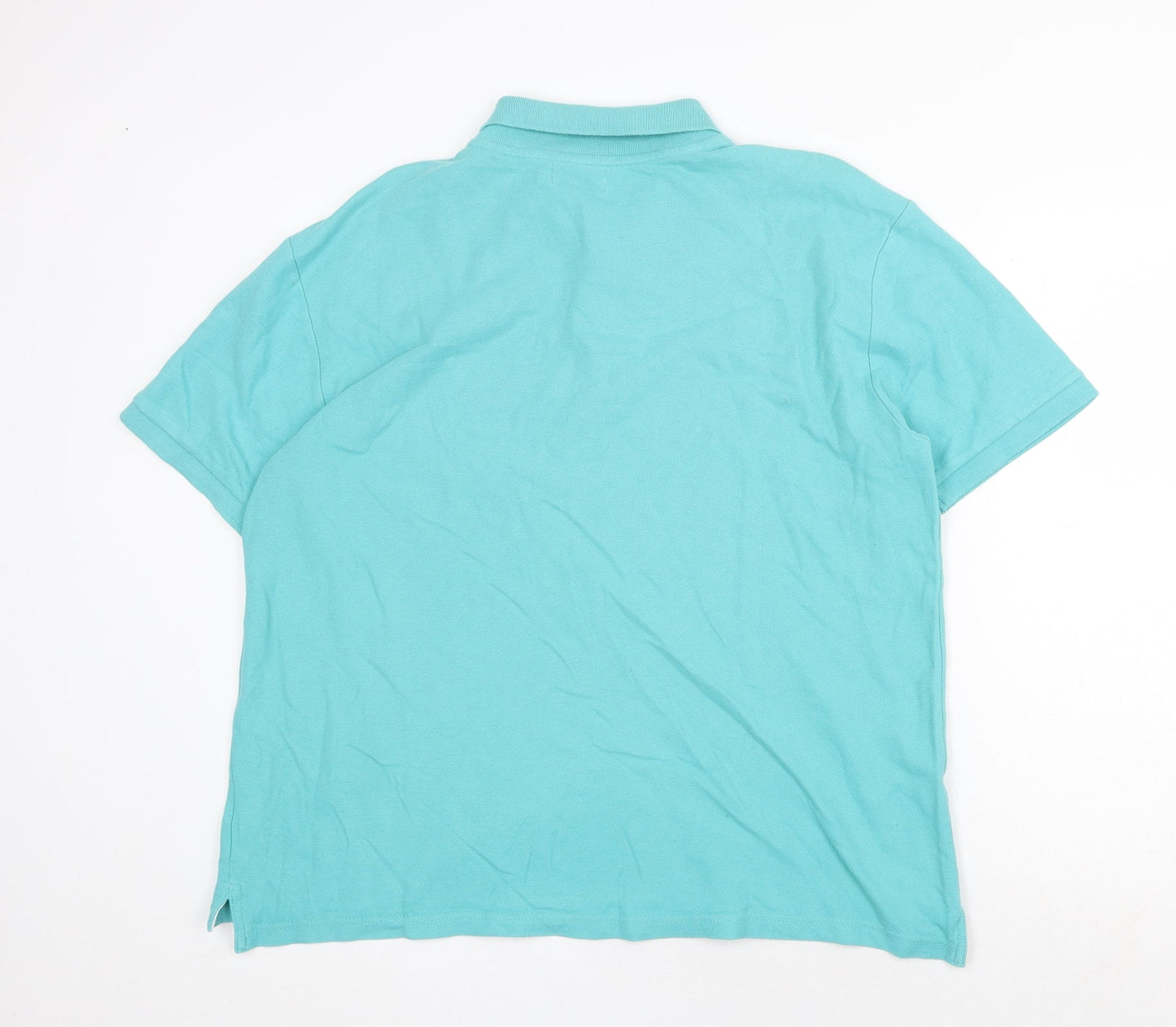 Dissident Mens Green Cotton Polo Size L Collared Button