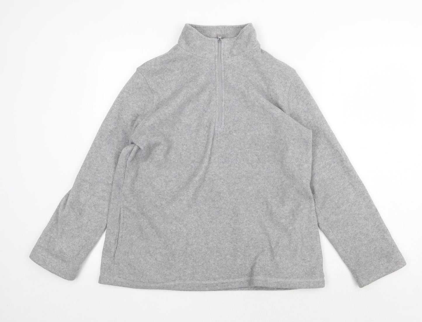 Papaya Womens Grey Polyester Pullover Sweatshirt Size 14 Zip