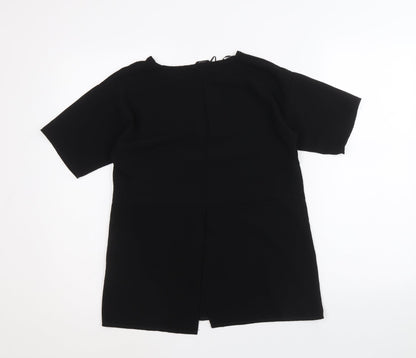 F&F Womens Black Polyester Basic T-Shirt Size 6 Round Neck