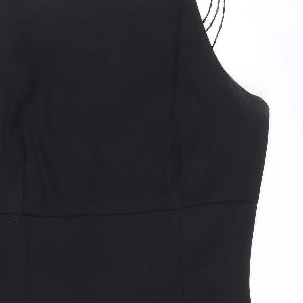 Opera Womens Black Polyester Bodycon Size 16 Square Neck Zip