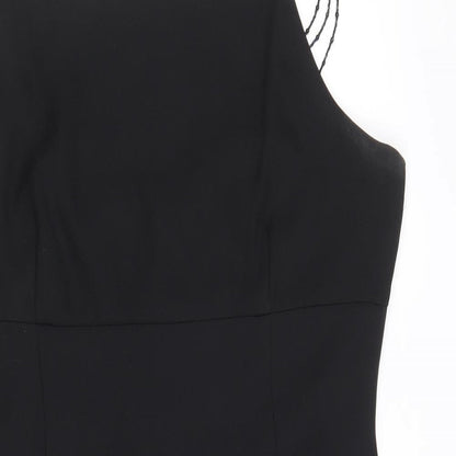 Opera Womens Black Polyester Bodycon Size 16 Square Neck Zip