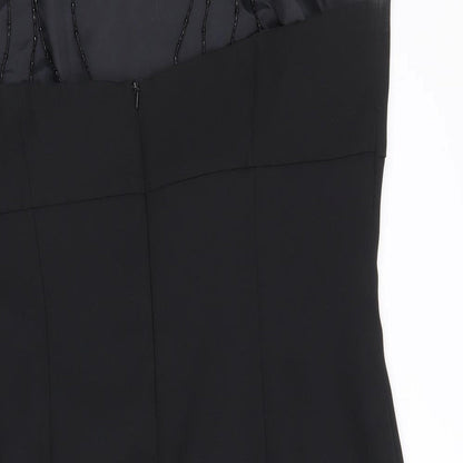 Opera Womens Black Polyester Bodycon Size 16 Square Neck Zip