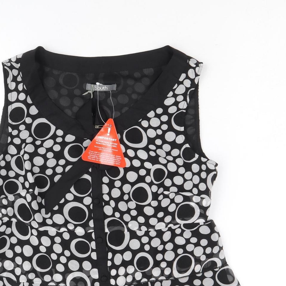 Womens UK Size 12 South Black Basic Blouse