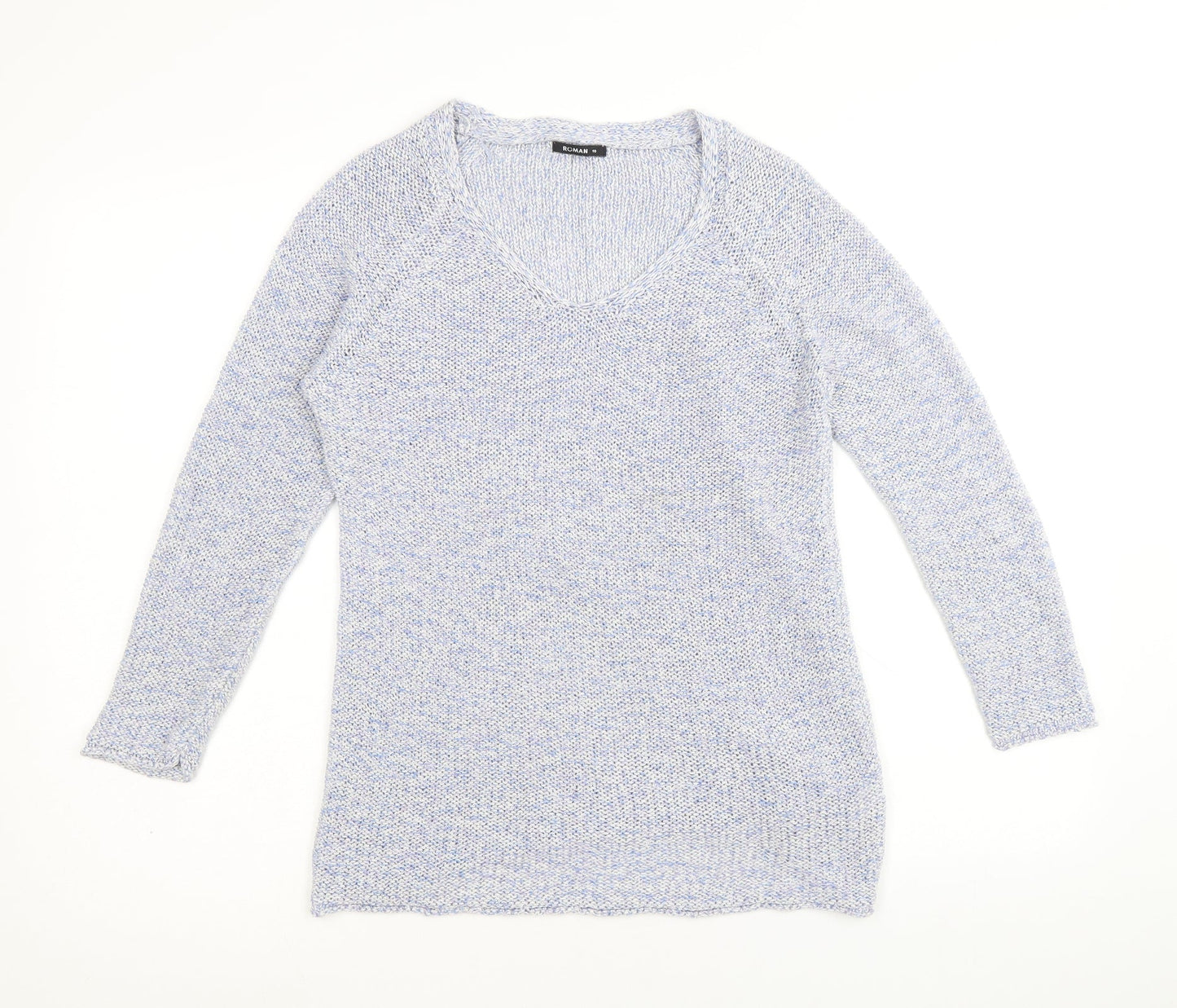 Womens UK Size 10 Roman Blue Pullover Jumper