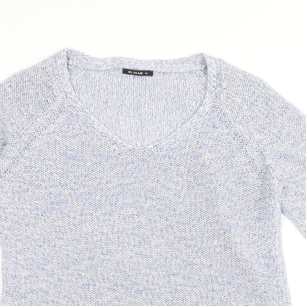 Womens UK Size 10 Roman Blue Pullover Jumper