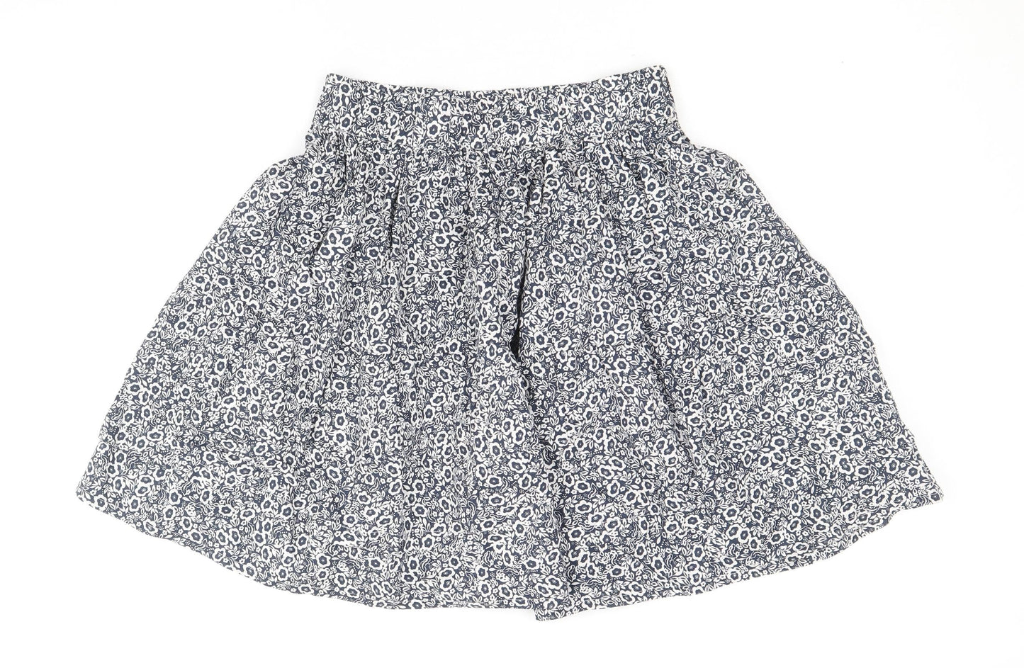 Marks and Spencer Womens Blue Floral Cotton Skater Skirt Size 6