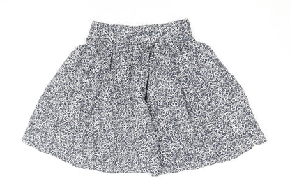 Marks and Spencer Womens Blue Floral Cotton Skater Skirt Size 6