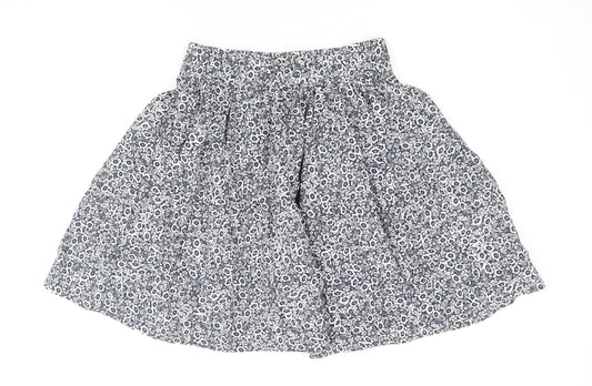 Marks and Spencer Womens Blue Floral Cotton Skater Skirt Size 6