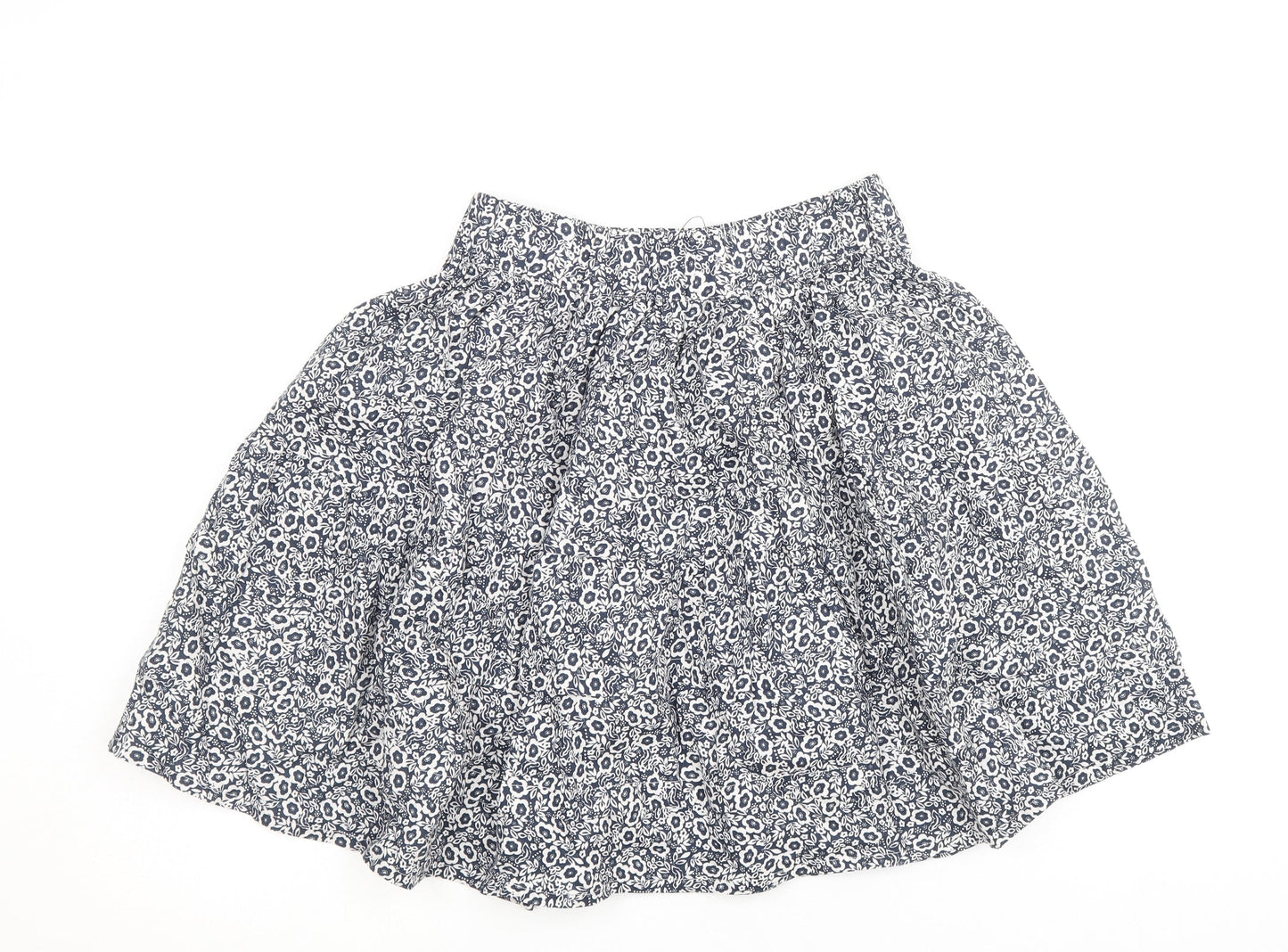 Marks and Spencer Womens Blue Floral Cotton Skater Skirt Size 6