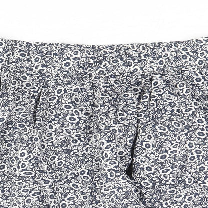 Marks and Spencer Womens Blue Floral Cotton Skater Skirt Size 6