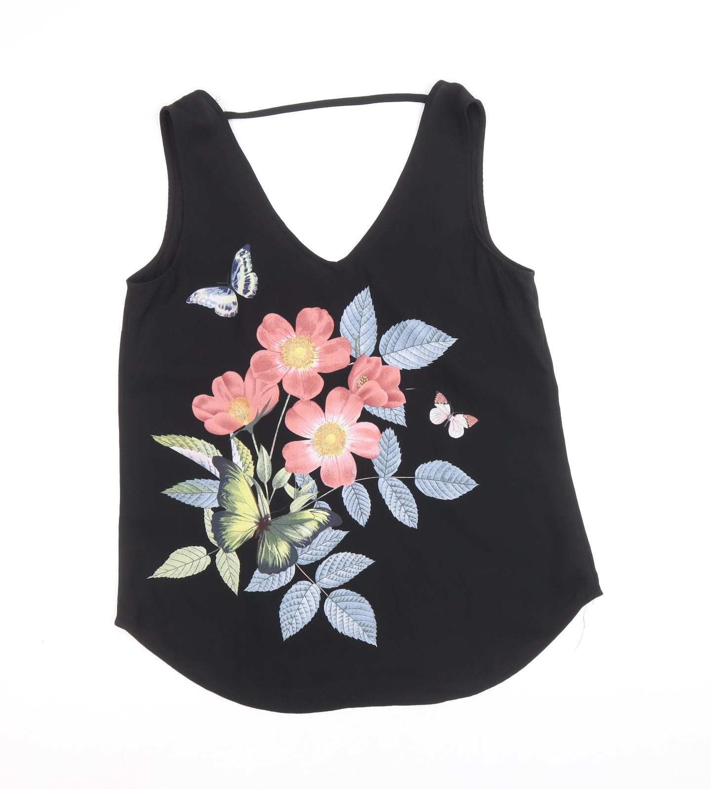 Womens UK Size 10 Oasis Black Basic Tank