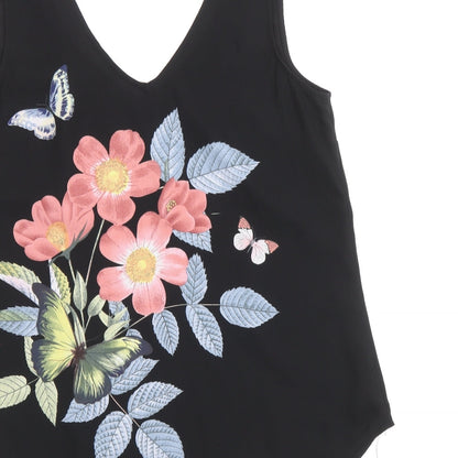 Womens UK Size 10 Oasis Black Basic Tank