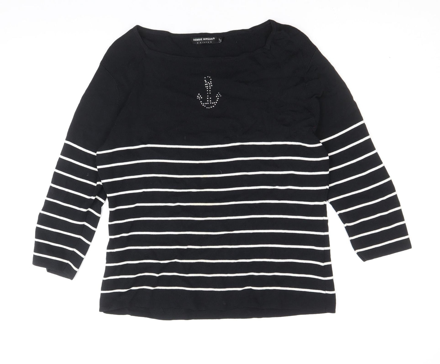 Womens UK Size L Debbie Morgan Black Pullover Jumper