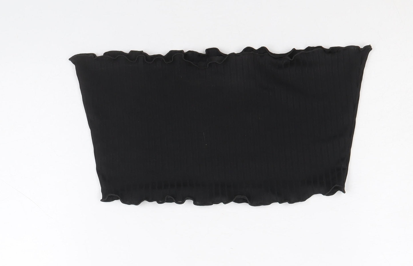 Womens UK Size 8 PRETTYLITTLETHING Black Cropped Blouse
