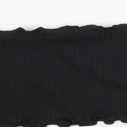 Womens UK Size 8 PRETTYLITTLETHING Black Cropped Blouse
