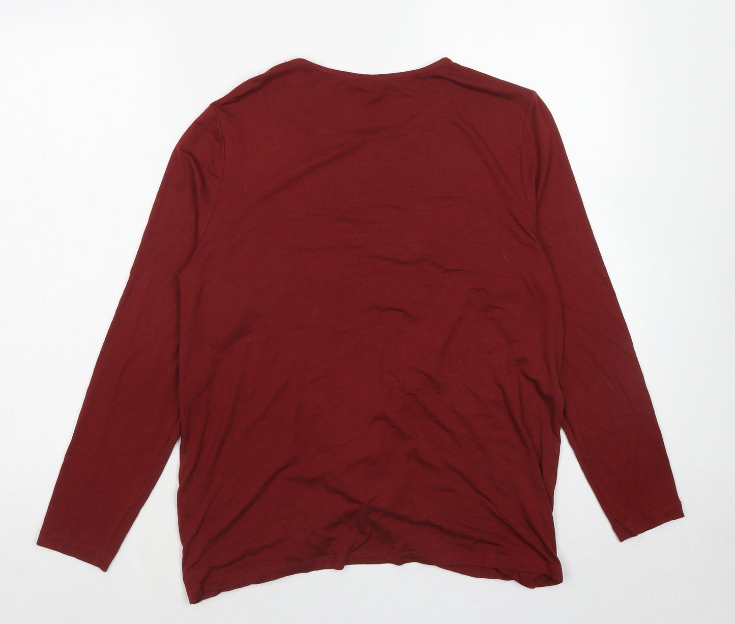 Womens UK Size 14 Peacocks Red Basic Blouse
