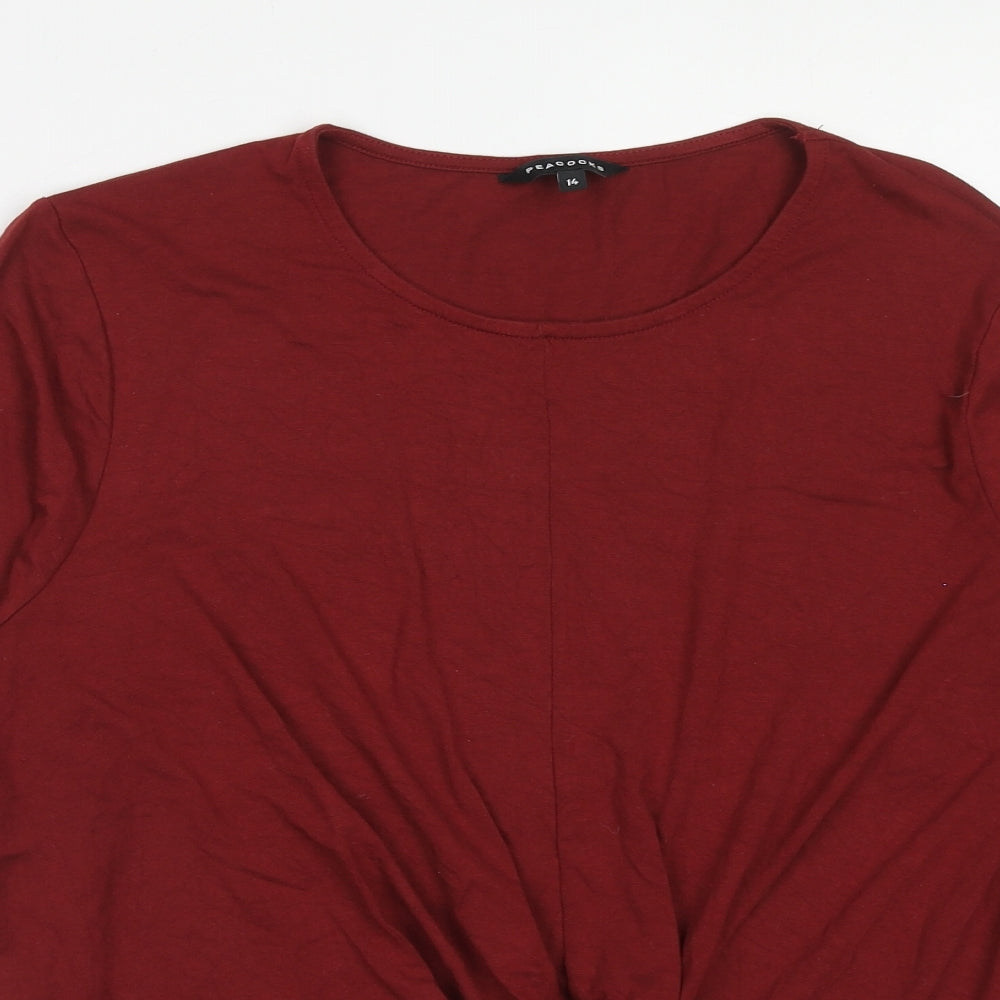 Womens UK Size 14 Peacocks Red Basic Blouse