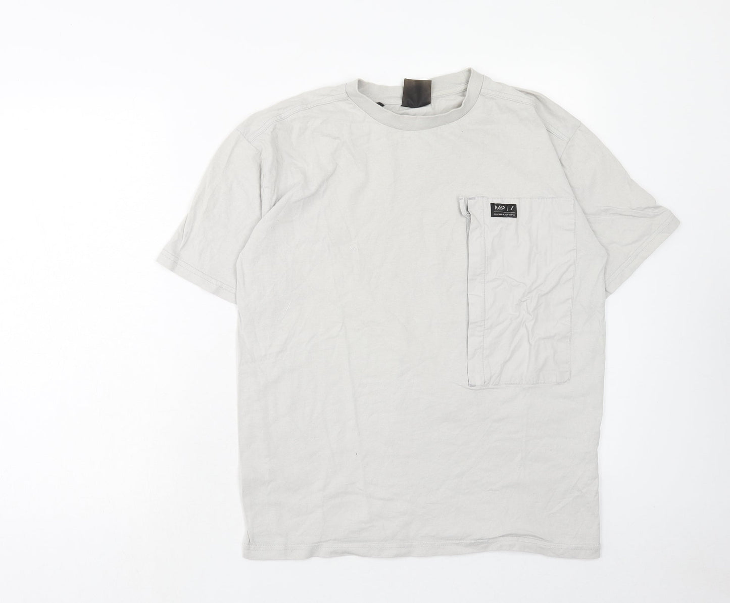 Myprotein Mens Beige Cotton T-Shirt Size S Round Neck
