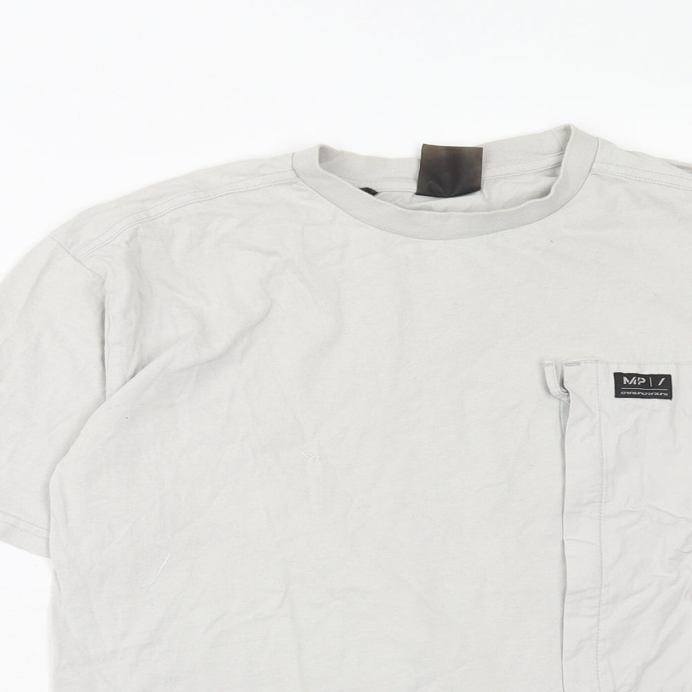 Myprotein Mens Beige Cotton T-Shirt Size S Round Neck