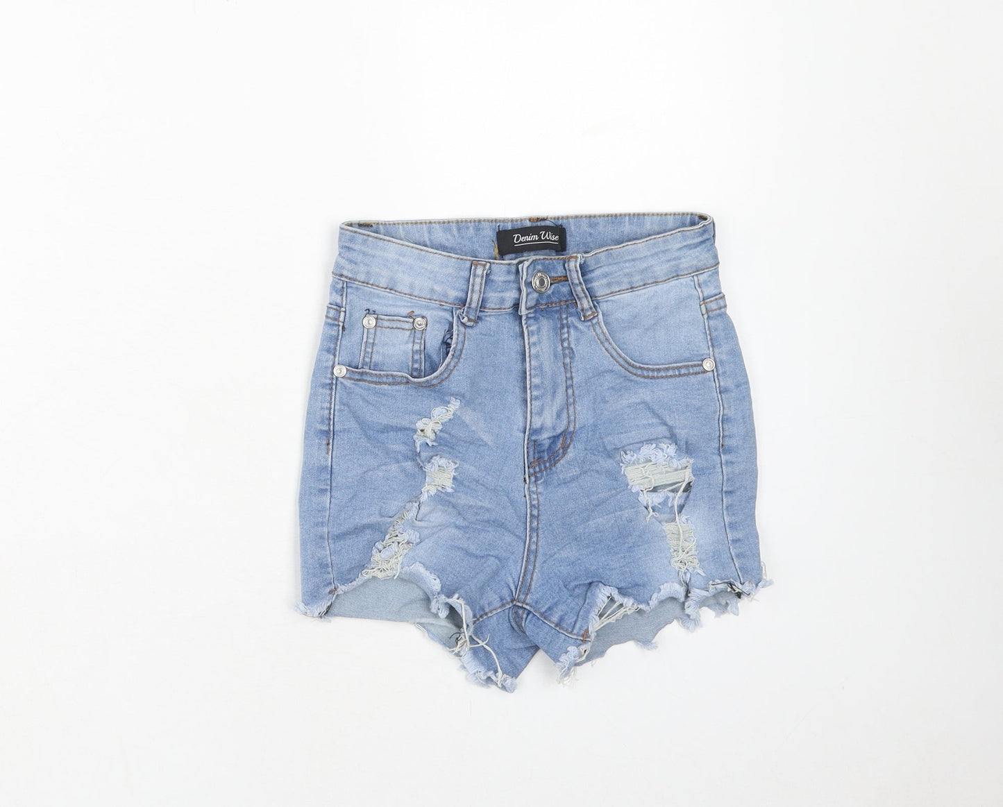 Denim Wise Womens Blue Cotton Cut-Off Shorts Size 6 Regular Zip