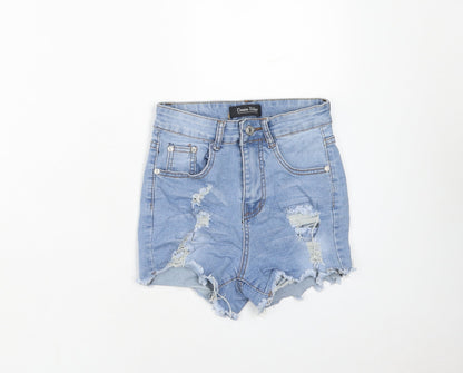 Denim Wise Womens Blue Cotton Cut-Off Shorts Size 6 Regular Zip