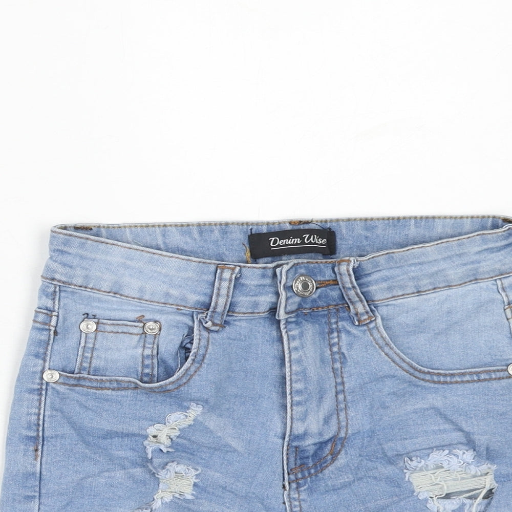 Denim Wise Womens Blue Cotton Cut-Off Shorts Size 6 Regular Zip