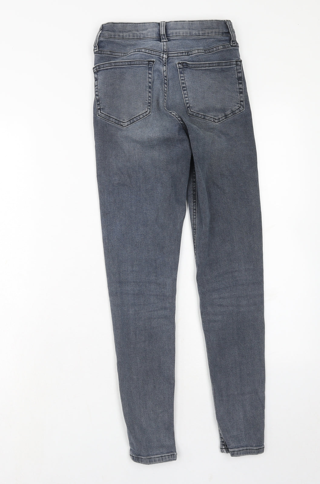 Topshop Womens Grey Cotton Skinny Jeans Size 25 in L32 in Regular Zip