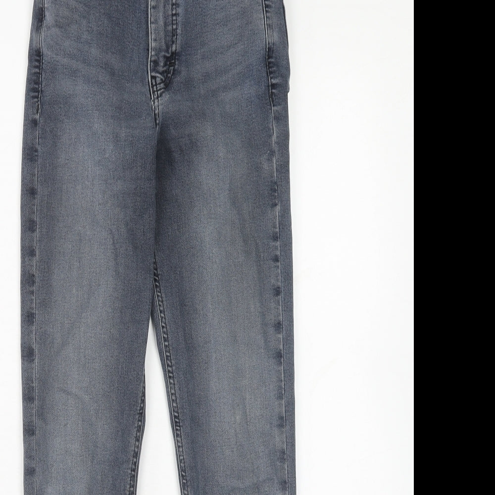 Topshop Womens Grey Cotton Skinny Jeans Size 25 in L32 in Regular Zip